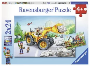 Ravensburger Puzzle 2x 24 elementy - Koparka i traktory leśne 07802 - Puzzle - miniaturka - grafika 2