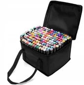 Kredki, ołówki, pastele i pisaki - Markery Flamastry Alkoholowe Zestaw 168 Sztuk +Etu - miniaturka - grafika 1