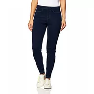 Legginsy - No Nonsense Damskie klasyczne legginsy dżinsowe z kieszeniami pończosznicze, Ciemny denim, 2X - miniaturka - grafika 1
