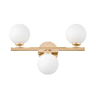 MARSIADA W3 kinkiet złoty z mlecznymi kulkami 3xG9 - Lampy ścienne - miniaturka - grafika 1