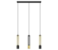 Lampy sufitowe - LED Żyrandol na lince BARS 3xGU10/4,8W/230V czarny/złoty - miniaturka - grafika 1
