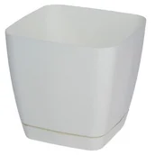 Donice - Doniczka TOSCANA 19 cm kwadratowa biały - miniaturka - grafika 1