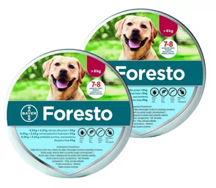 BAYER Foresto Obroża dla psów powyżej 8kg x2 - Artykuły przeciw pasożytom - miniaturka - grafika 1