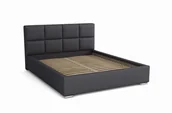 Łóżka - Łóżko do sypialni tapicerowane 120x200 z pojemnikiem - Alaska Grafitowe Eko skóra - miniaturka - grafika 1