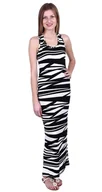 Sukienki - John Zack Czarno-biała sukienka maxi w paski S - miniaturka - grafika 1