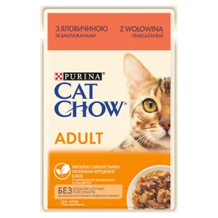 PURINA Cat Chow Adult Karma dla kotów z wołowiną i bakłażanem w galaretce 26x85g - Mokra karma dla kotów - miniaturka - grafika 1