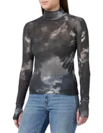 Koszulki i topy damskie - G-STAR RAW Blurry Camo Slim Mock T Ls T-shirt damski, Wielokolorowy (Dk Black Blurry Camo D23797-c565-g144), S - miniaturka - grafika 1