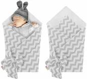 Rożki i beciki - Rożek niemowlęcy bawełniany otulacz dziecięcy becik - ZYGZAK - miniaturka - grafika 1