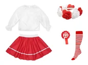 Dresy i komplety dla dziewczynek - ZESTAW NARODOWY BIAŁO-CZERWONY 134-140 5el - miniaturka - grafika 1
