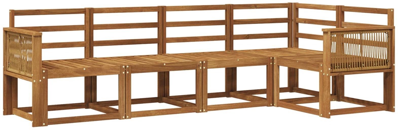 vidaXL Zestaw sof na zewnątrz 5 pcs naturalny Lite Drewno Akacji