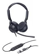 Słuchawki - Yealink UH42 Dual UC USB-C/A  Czarny - miniaturka - grafika 1
