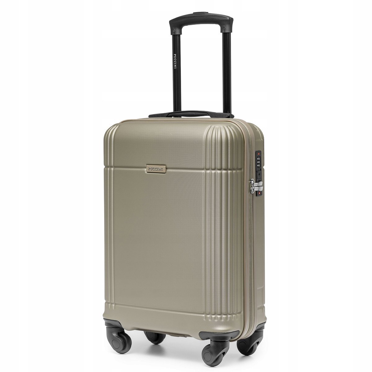 PUCCINI Walizka Kabinowa Podróżna Na Kółkach Twarda ABS Szampańska ABS029C-6C