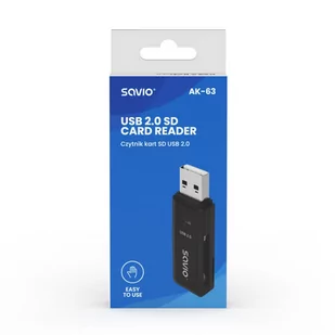 SAVIO CZYTNIK KART SD, USB 2.0 AK-63 - Czytniki kart pamięci - miniaturka - grafika 4