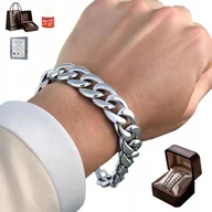 Bransolety męskie - Bransoletka Męska Srebrna Pancerka SREBRO 925 Bransoleta PEŁNA 11mm WŁOSKA - miniaturka - grafika 1