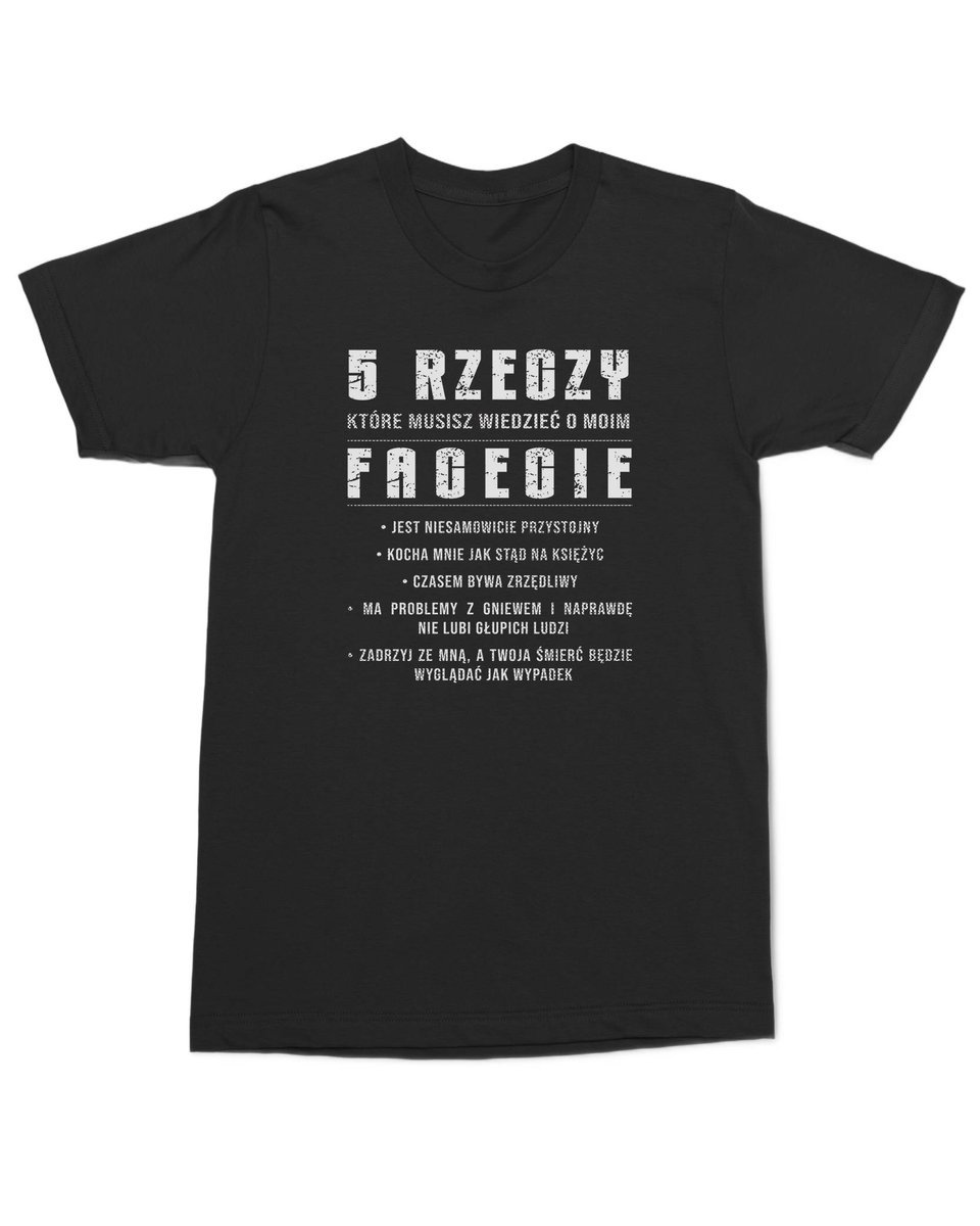 Koszulka na Walentynki z napisem 5 Rzeczy o Moim Facecie Śmieszna L