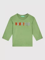 Bluzy dla chłopców - Benetton United Colors Of Bluzka 3ATNC15F2 Zielony Regular Fit - miniaturka - grafika 1