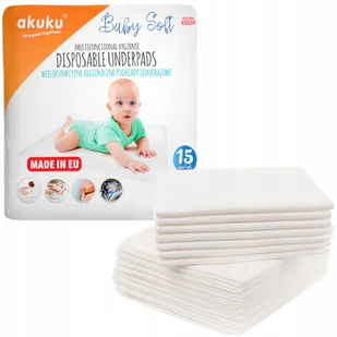 Akuku Podkłąd Jednorazowy 40X60 Baby Soft 15 Szt - Inne akcesoria do pielęgnacji dzieci - miniaturka - grafika 1