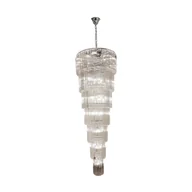 Lampy sufitowe - Efektowny, kryształowy, długi żyrandol ZM 18006-69-CHR z serii LUXE - miniaturka - grafika 1