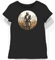 Koszulki i topy damskie - Koszulka damska czarna z motywem rycerskim w srebrnej zbroi XL - miniaturka - grafika 1