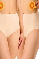 Majtki damskie - Figi damskie bawełniane (2pack) gładkie beżowe z wysokim stanem LPF 185 Key - miniaturka - grafika 1