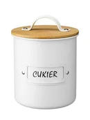 Pojemniki kuchenne - Pojemnik na cukier, puszka metalowa biała BARRI - miniaturka - grafika 1