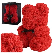 Maskotki i pluszaki - Miś Z 650 Róż Duży Xxl 40Cm Misiek Różany Czerwony - miniaturka - grafika 1