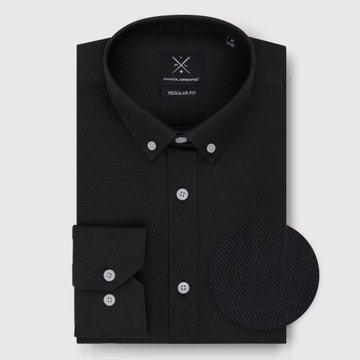 Czarna gładka koszula męska Pako Lorente roz. L