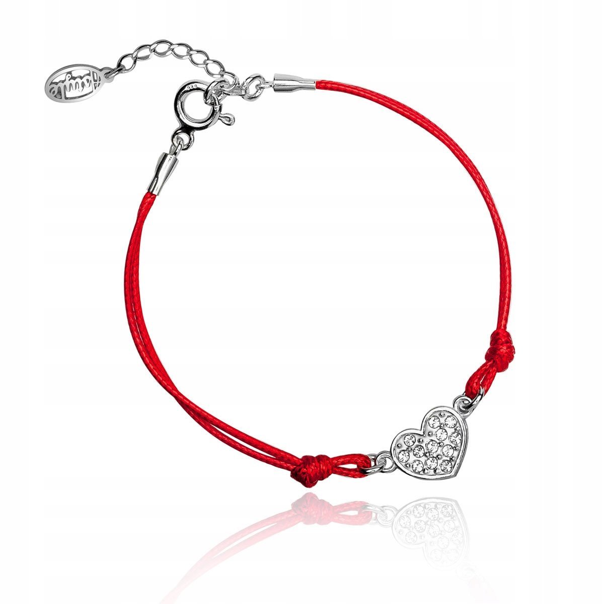 Bransoletka serce Swarovski Elements rodowana