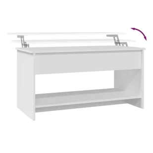 Lumarko Stolik kawowy, biały, 102x50x52,5 cm, materiał drewnopochodny - Ławy i stoliki kawowe - miniaturka - grafika 9