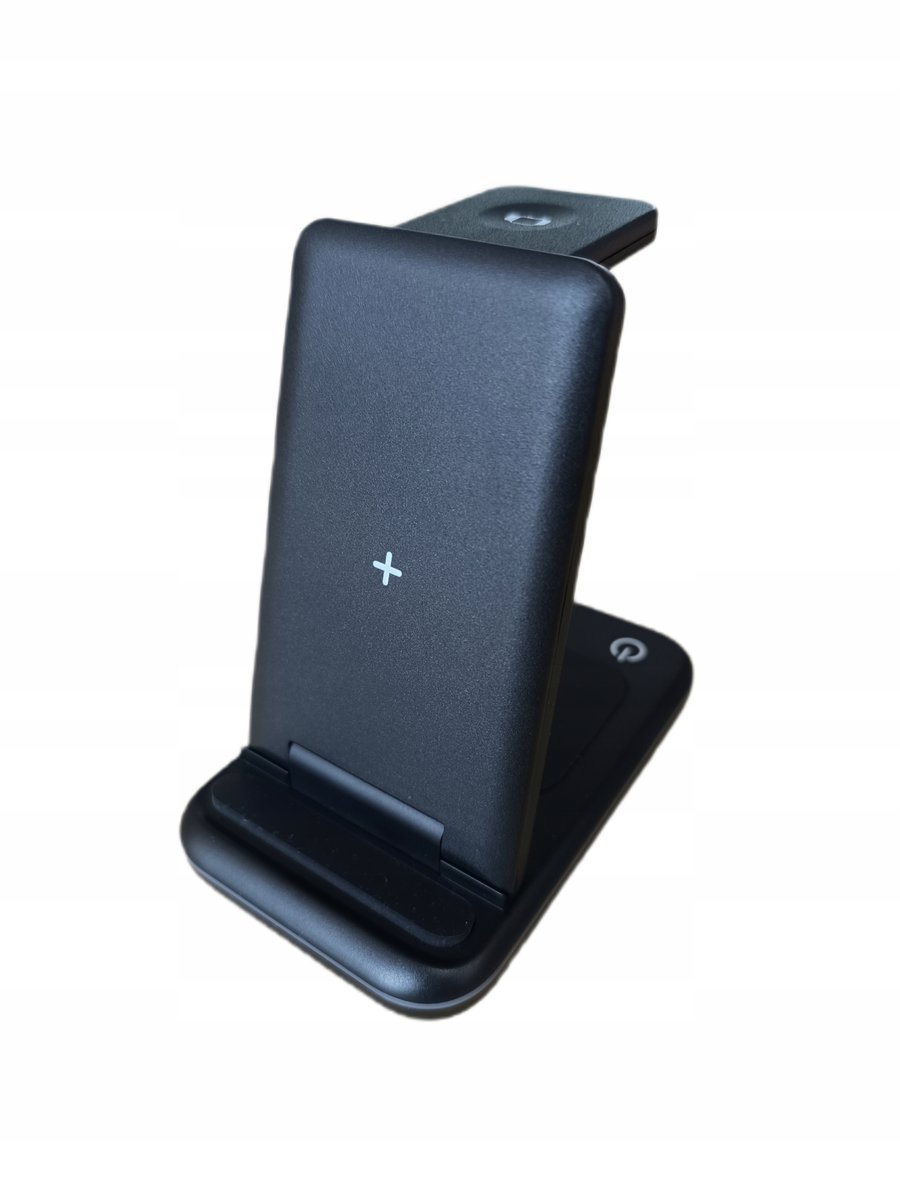 Ładowarka indukcyjna 3w1 JoyGeek 15W- Szybka stacja ładowania Czarna