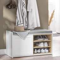 Szafki na buty - SoBuy FSR109-WN Ławka na buty Szafka na buty Ławka z miejscem do przechowywania Stojak na buty Ławka do szafy Ławka do przedpokoju Ławka do łóżka Skrzynia na buty Komoda WHT ok. 80x45x35cm - miniaturka - grafika 1