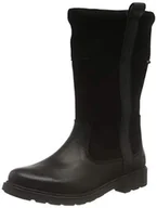 Kozaki damskie - Clarks dziewczęce kozaki Astrolhi Gtx K Chelsea, czarny - czarna skóra - 33 EU - miniaturka - grafika 1