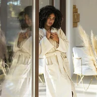 Szlafroki damskie - Sorema Szlafrok z kapturem New Plus Copper - miniaturka - grafika 1