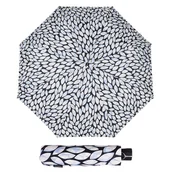 Parasole - Parasol damski Doppler Fiber Leaves Blue półautomatyczna składana wzór liście - miniaturka - grafika 1