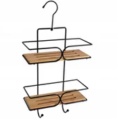 Półki łazienkowe - Półka podwójna Umbra z bambusem czarna - miniaturka - grafika 1