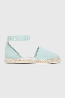 Espadryle damskie - Calvin Klein Jeans espadryle ANKLE ESPADRILLE kolor niebieski YW0YW01027 - grafika 1