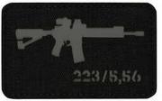 Odzież taktyczna i umundurowanie - Naszywka M-Tac AR-15 223/5,56 Laser Cut - Black/Grey (51111211) - miniaturka - grafika 1