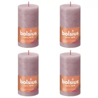 Świece - Bolsius Świece pieńkowe Shine, 4 szt., 130x68 mm, popielaty róż - miniaturka - grafika 1