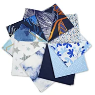 Pasmanteria - Zestaw tkanin na Patchwork 20 szt. 40 x 40 cm - niebieski/dorosły - miniaturka - grafika 1