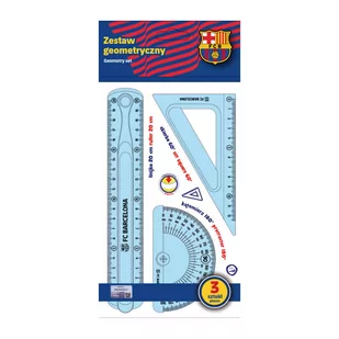 Zestaw geometryczny linijka kątomierz FC Barcelona - Szkolne artykuły papiernicze - miniaturka - grafika 1