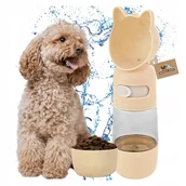 Shakery i bidony sportowe - BIDON dla Psa na wodę i karmę z miską 3w1 turystyczna BUTELKA na lato - miniaturka - grafika 1