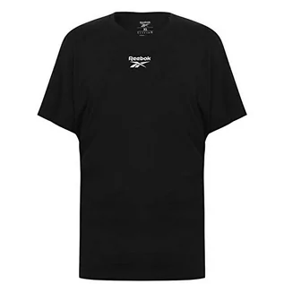 Koszulki męskie - Reebok Męski t-shirt Te Tape Tee czarny czarny M GQ4205_M - grafika 1