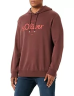 Bluzy męskie - s.Oliver Big Size męska bluza z logo z kapturem, fioletowa, 3XL, fioletowy, 3XL - miniaturka - grafika 1