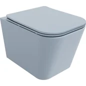Miski WC - Mexen Teo Miska Wc Rimless Z Deską Wolnoopadającą Slim, Duroplast, Szara-Niebieska Mat - 30854069 - miniaturka - grafika 1