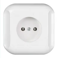 Gniazdka elektryczne - Gniazdo pojedyncze bez uziemienia Topaz białe - miniaturka - grafika 1