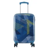 Walizki - Walizka podróżna z ABS-u 20" - niebieska nadruk Semi Line - miniaturka - grafika 1