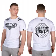 Koszulki męskie - Beltor Koszulka Męska Octagon T-shirt Sportowy Bawełna Biały Rozmiar M - miniaturka - grafika 1