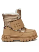 Buty dla dziewczynek - Tommy Hilfiger Śniegowce Fur Boot T1A5-33605-1695 M Beżowy - miniaturka - grafika 1
