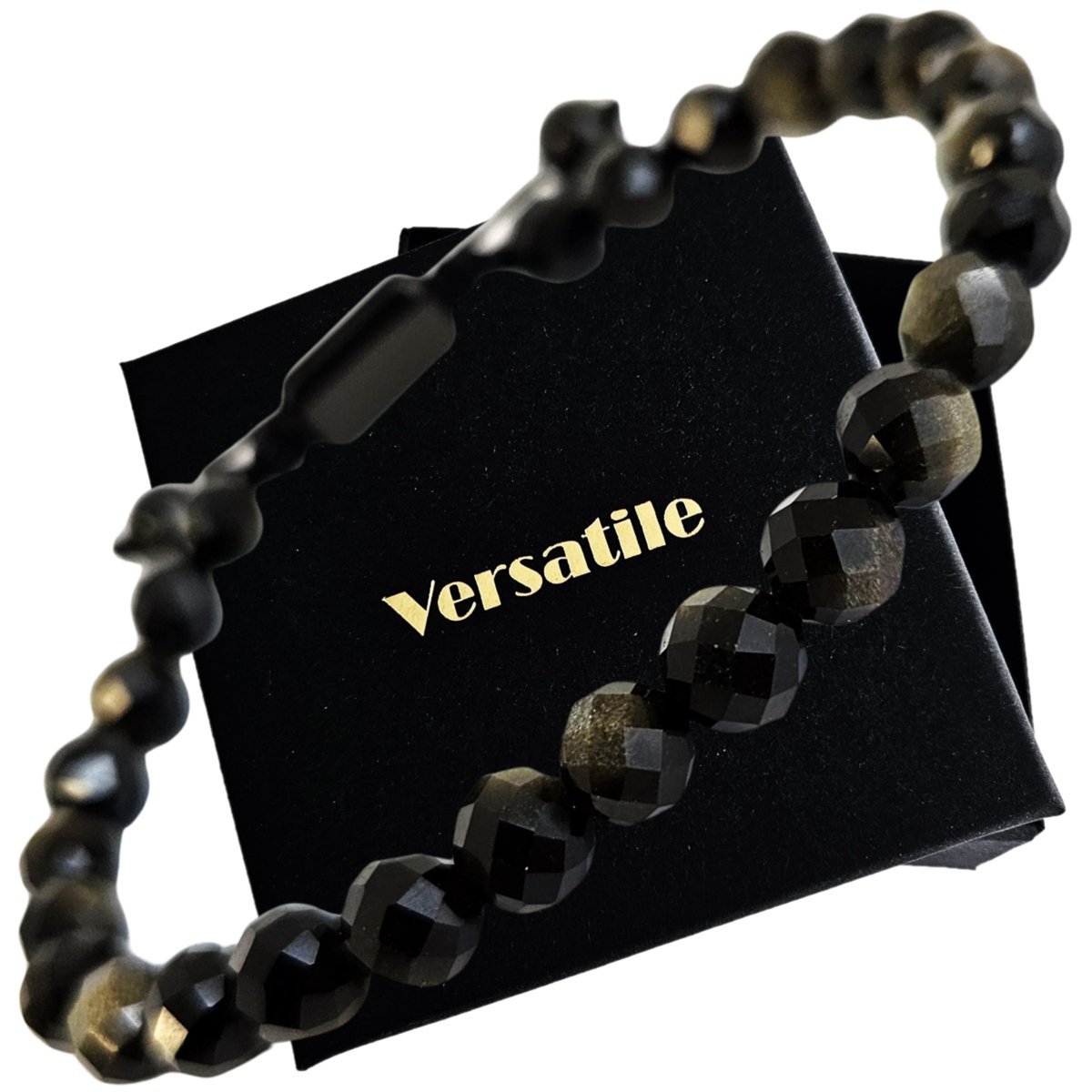 Piękna REGULOWANA Bransoletka NATURALNY ZŁOTY OBSYDIAN NAJWYŻSZA JAKOŚĆ