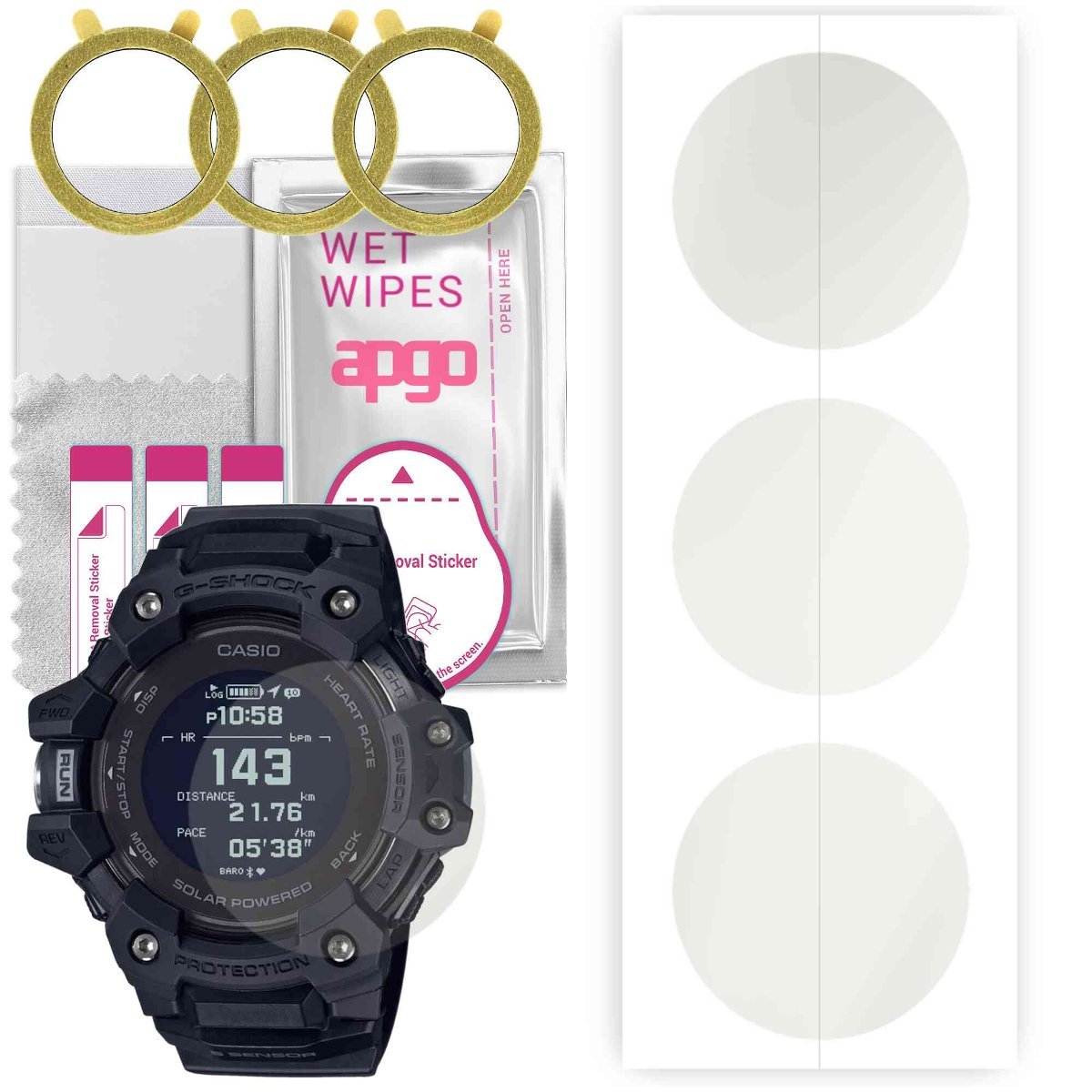 3x Folia hydrożelowa MATOWA do Casio G-Squad GBD-H1000 - apgo Smartwatch Hydrogel MATTE Protection Ochrona na ekran smartwatcha